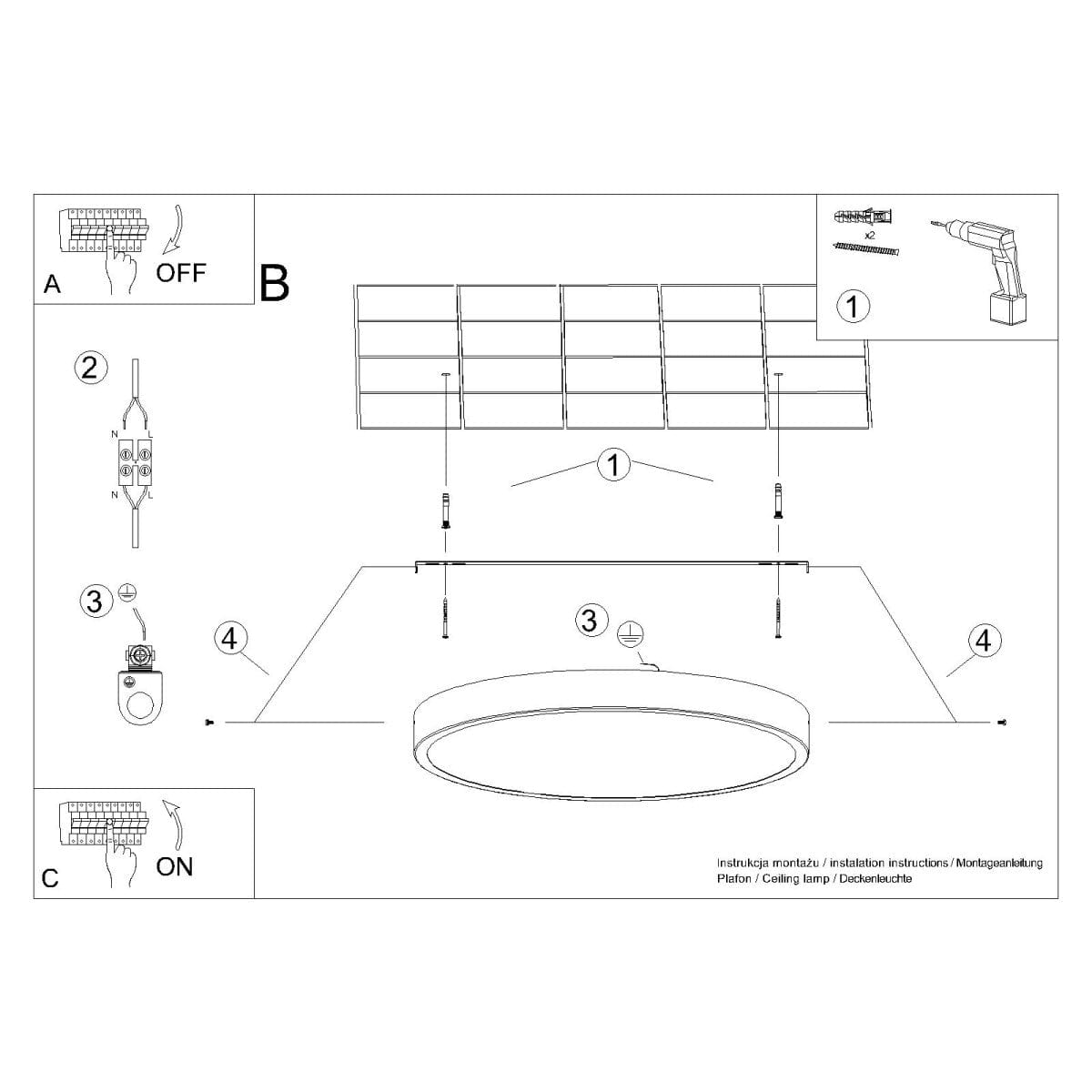 Onyx 30 Taklampa Vit LED 3000K - Rund Takplafond - Enkelt och Elegant Design - Lätt att Rengöra - Mjuk och Diffuserad Ljus - Minimalistisk Stil Carvallo