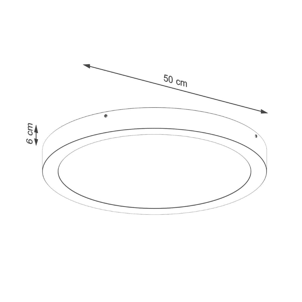 Onyx 50 Taklampa Vit LED 3000K - Rund Takplafond - Enkel och Elegant Design - Lätt att Rengöra - Mjuk och Diffuserad Ljus - Minimalistisk Stil Carvallo