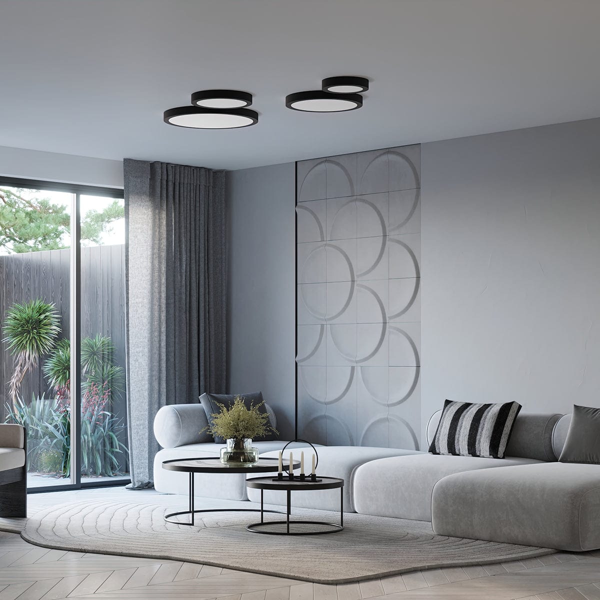 Onyx 60 Taklampa Svart LED 3000K - Rund Takplafond - Enkel och Elegant Design - Lätt att Rengöra - Mjukt och Diffust Ljus - Minimalistisk Stil Carvallo