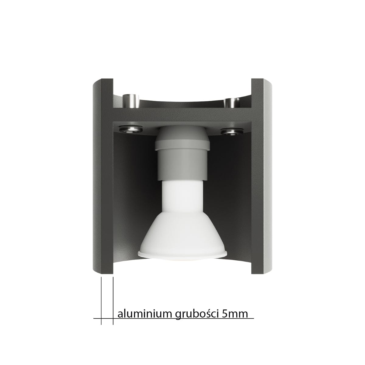 Orbis Grå Tak/Vägglampa - Cylindrisk - GU10 LED - Aluminium Carvallo