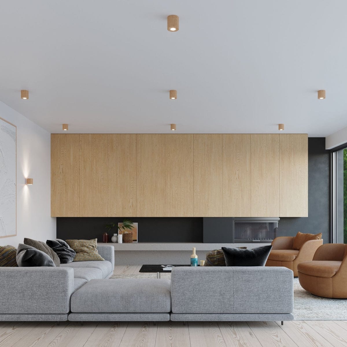 ORBIS Naturlig Trä Taklampa - Minimalistisk Design - Lätt att Rengöra - Snabb Installation - Varmt Trämaterial - Utbytbara GU10 Glödlampor - Mångsidig Stil Carvallo