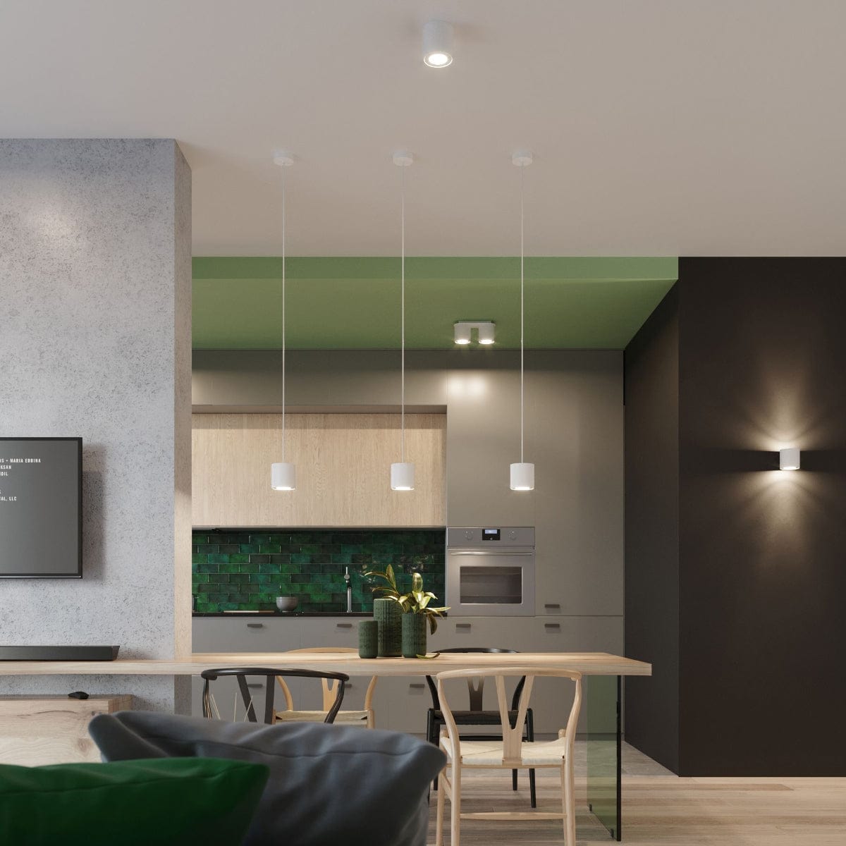 Orbis Vit Tak/ Vägglampa - Cylindrisk Skärm - Minimalistisk Design - Aluminium Carvallo