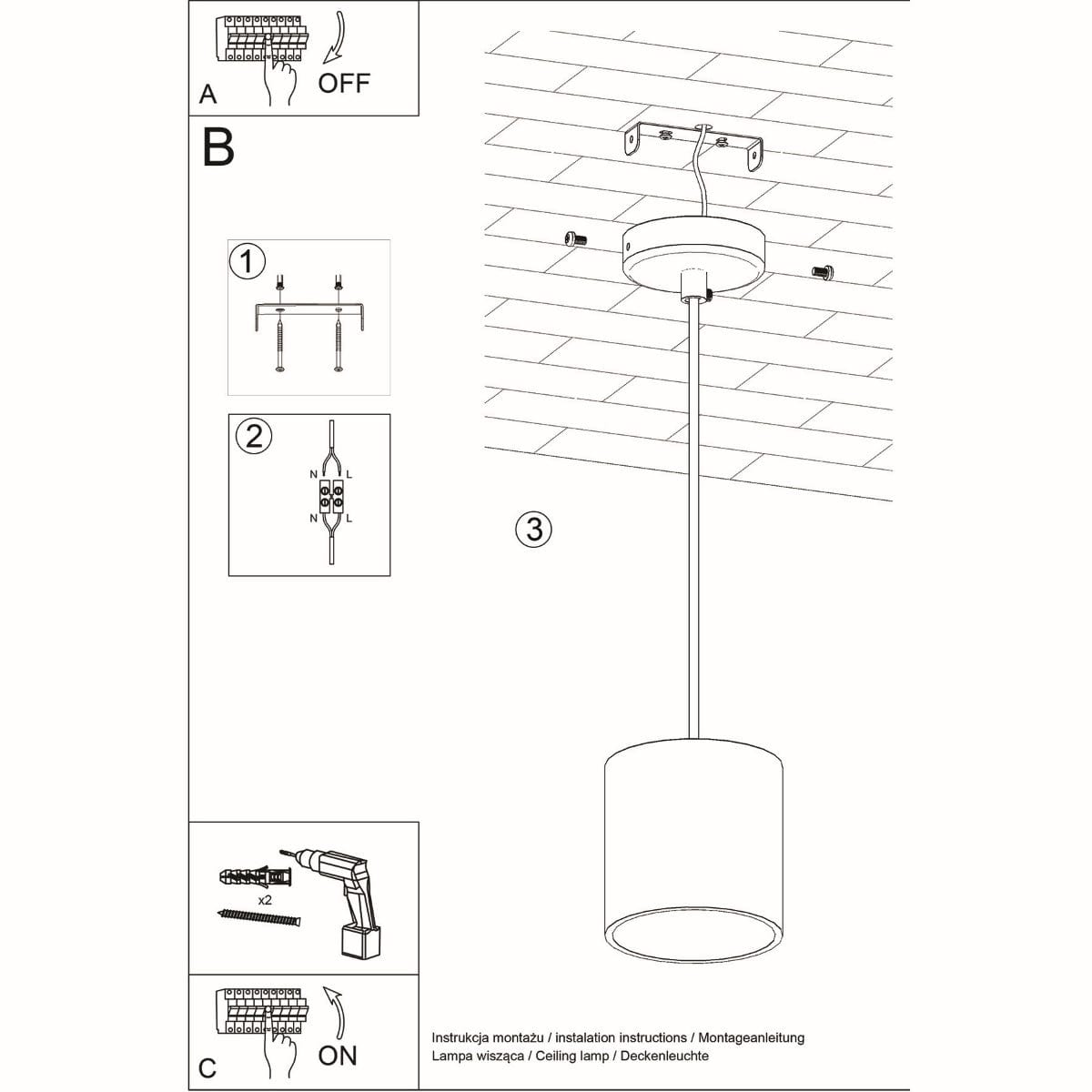 Orbis Vit Tak/ Vägglampa - Cylindrisk Skärm - Minimalistisk Design - Aluminium Carvallo