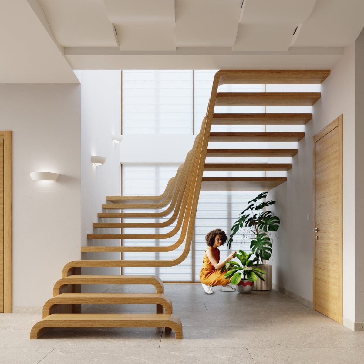 Oskar Vägglampa - Vit Keramik & Glas - E27 Max 15W - Modern Minimalistisk Design Carvallo