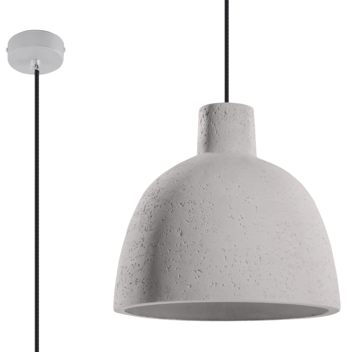 Pendellampa Damaso - Industriell betongdesign - Minimalistisk loftstil - Hållbar ljusgrå betong - Universellt monteringssätt - Utbytbart E27-ljusbulb Carvallo
