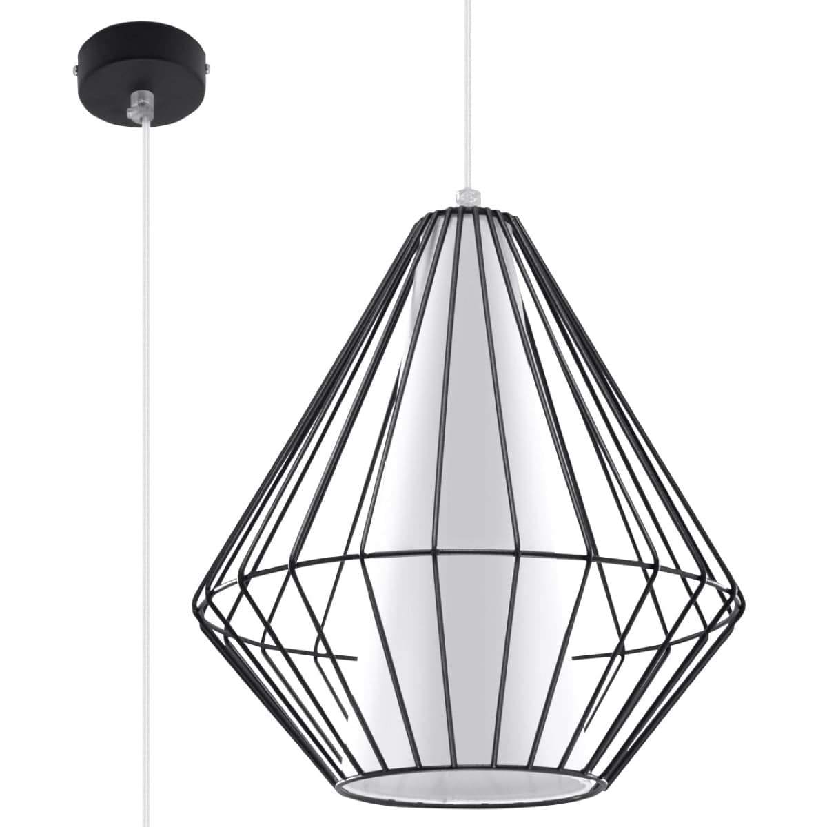 Pendellampa Demi Black - Geometrisk designerpendel - Justerbar höjd - Minimalistisk modern stil - Utbytbart E27-ljuskälla - Funktionell och elegant Carvallo