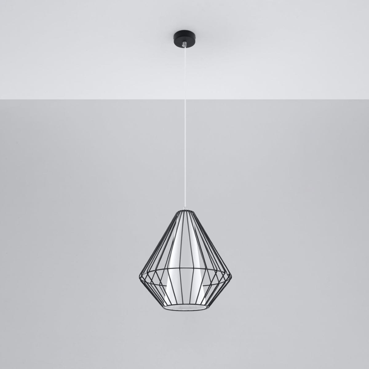 Pendellampa Demi Black - Geometrisk designerpendel - Justerbar höjd - Minimalistisk modern stil - Utbytbart E27-ljuskälla - Funktionell och elegant Carvallo
