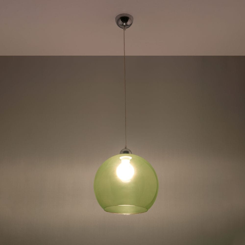 Pendellampa Stål Glas Boll minimalisk Design E27 Carvallo
