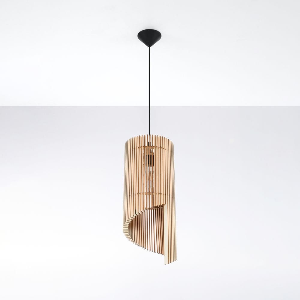 Pendellampa Trä Alexia - Skandinavisk Minimalistisk Design - E27 Glödlampa Kompatibel Carvallo