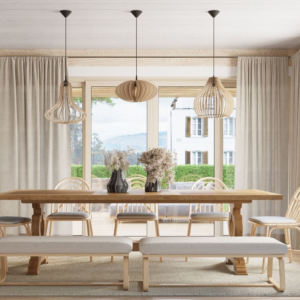 Pendellampa trä Aprilla Skandinavisk Design E27 Carvallo