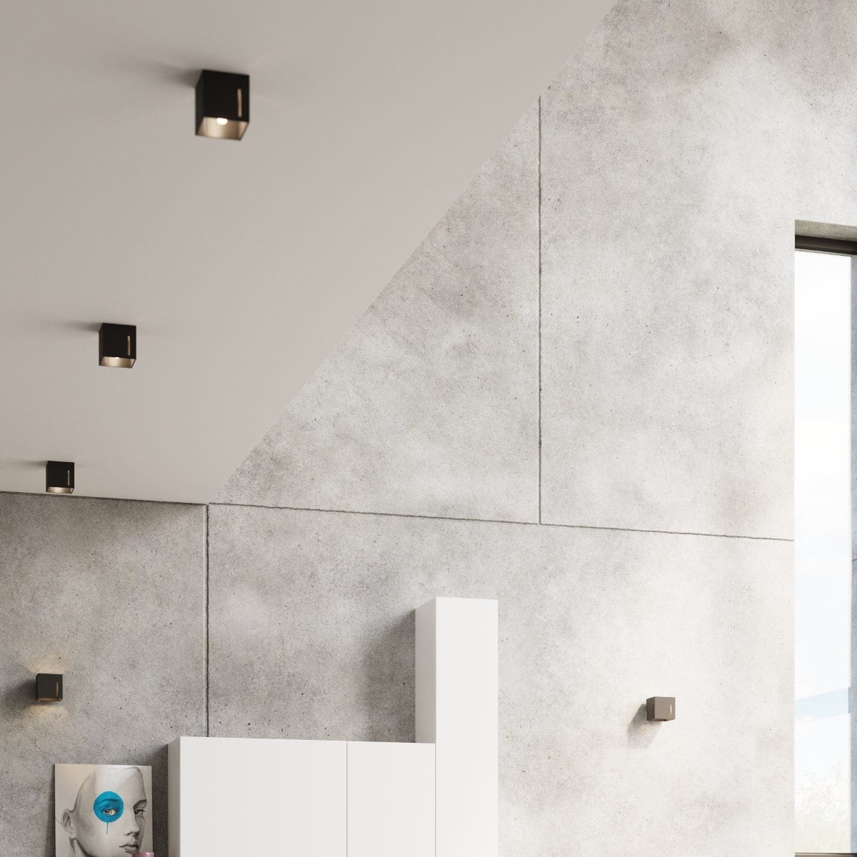 PIXAR Taklampa - Svart - Modern Aluminiumdesign - Perforerad Skärm - Utbytbart G9 Lampa - Futuristisk Belysning - Lätt Montering på Yta Carvallo