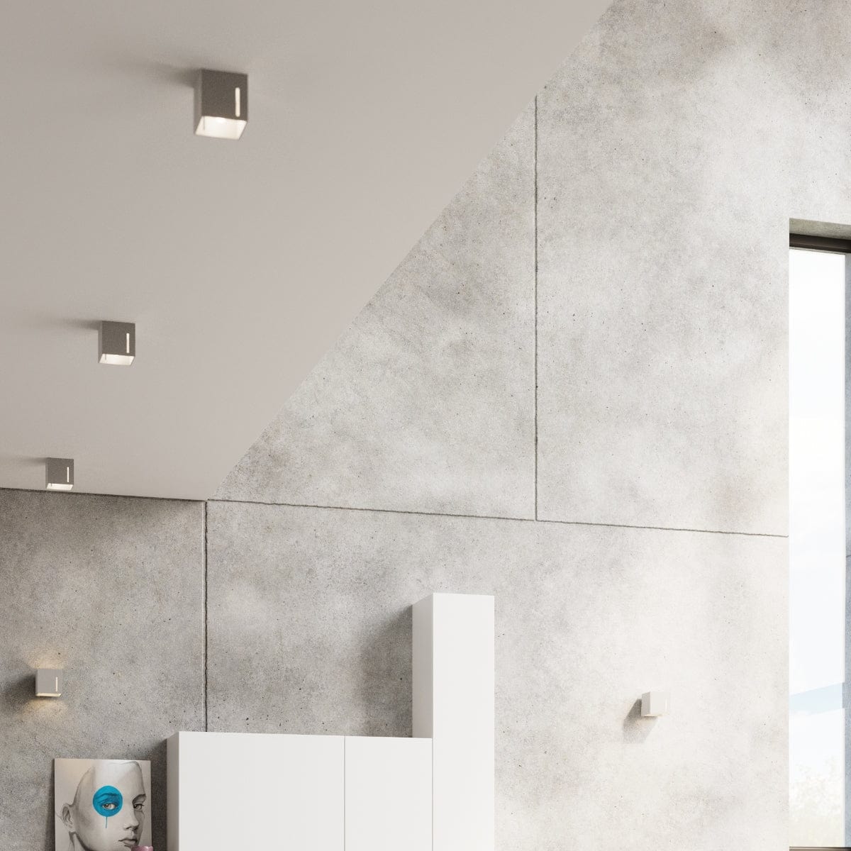 PIXAR Taklampa - Grå - Modern Aluminiumdesign - Perforerad Skärm - Bytbara G9-lampor - Futuristisk Belysning - Enkel Ytmontering Carvallo