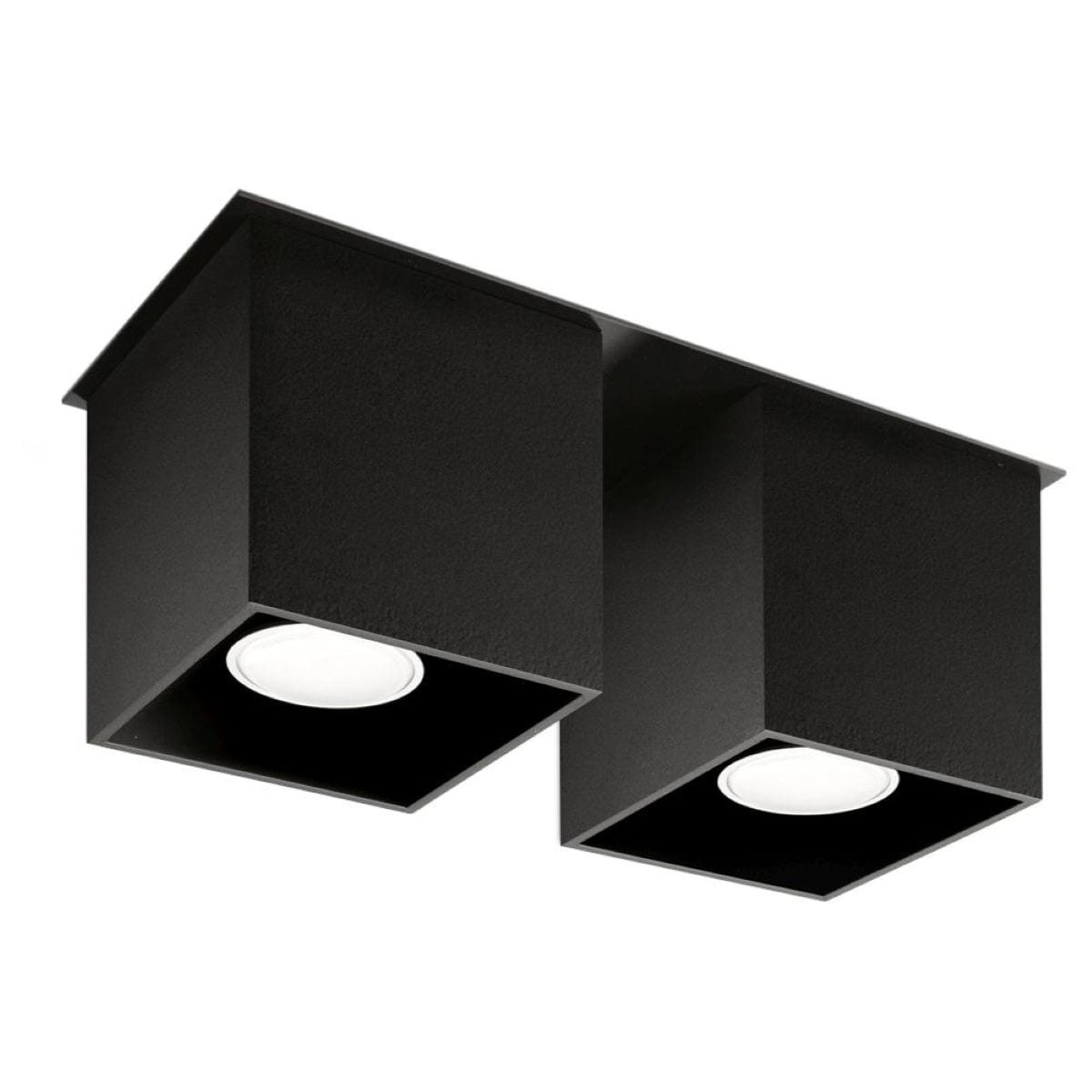 Quad Black Wall Lamp - Dual GU10 Lights - Modern Aluminum Design - 26x11x12 cm Carvallo