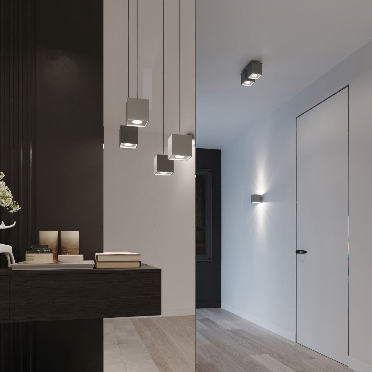 Quad Gray Aluminum Taklampa - Modern Stil - Justerbar Belysning - LED Kompatibel Carvallo