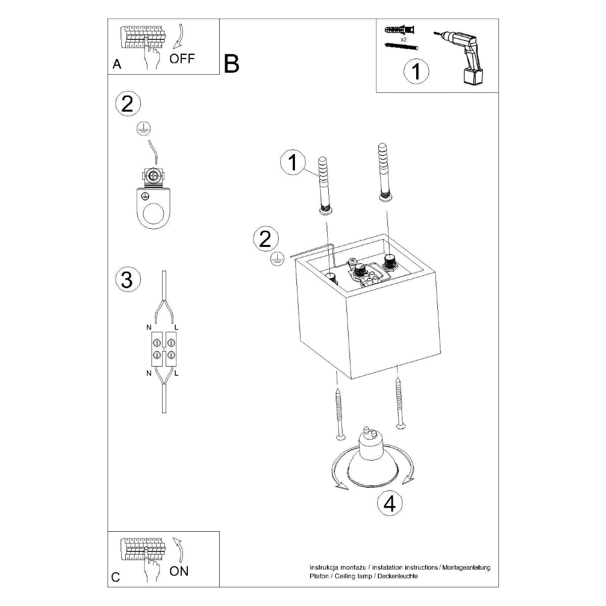 Quad Vit Aluminium Taklampa - Modern - Justerbar LED belysning - Stilren design Carvallo