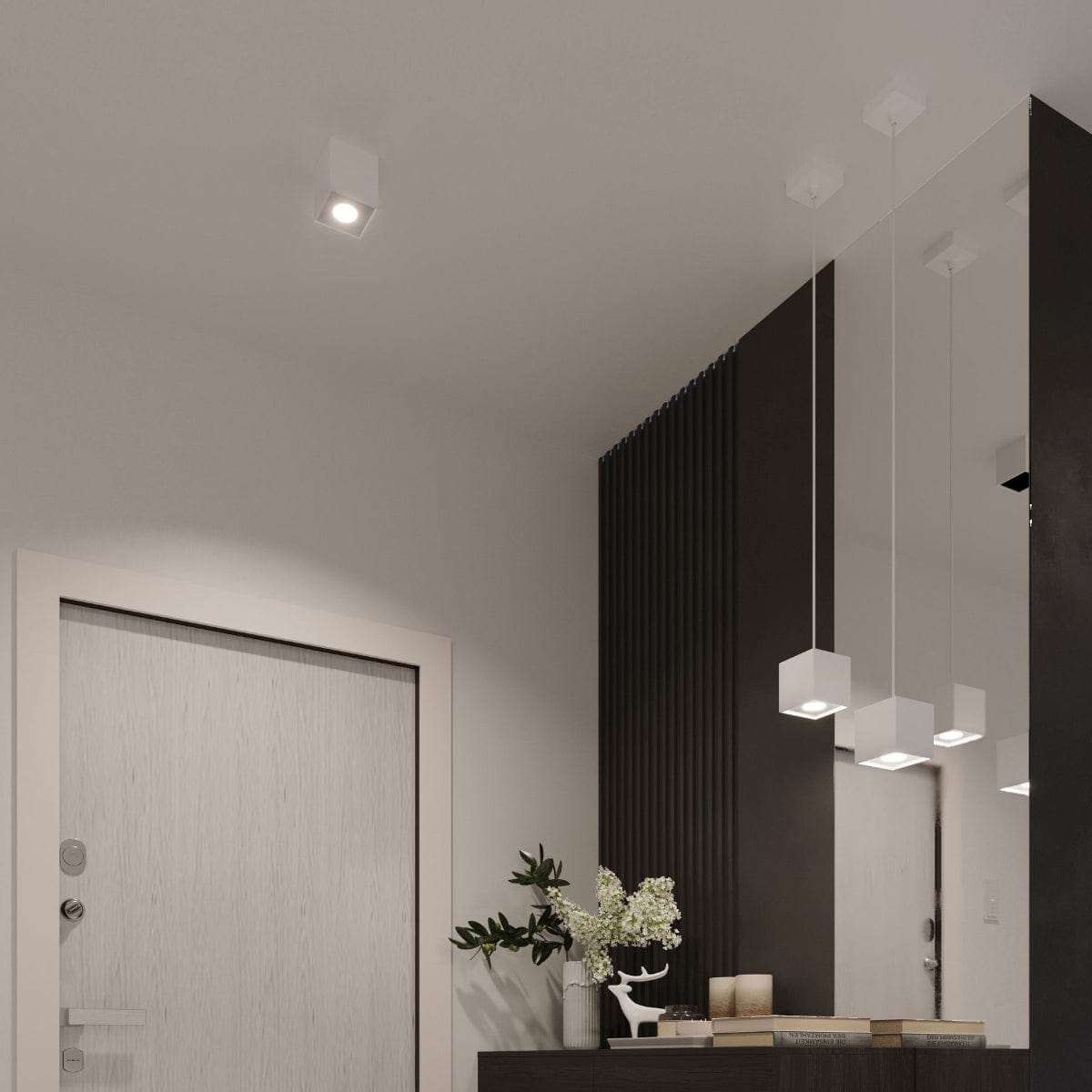 Quad Vit Taklampa - GU10 Ljus - Modern Aluminiumdesign - 10x110 cm Carvallo