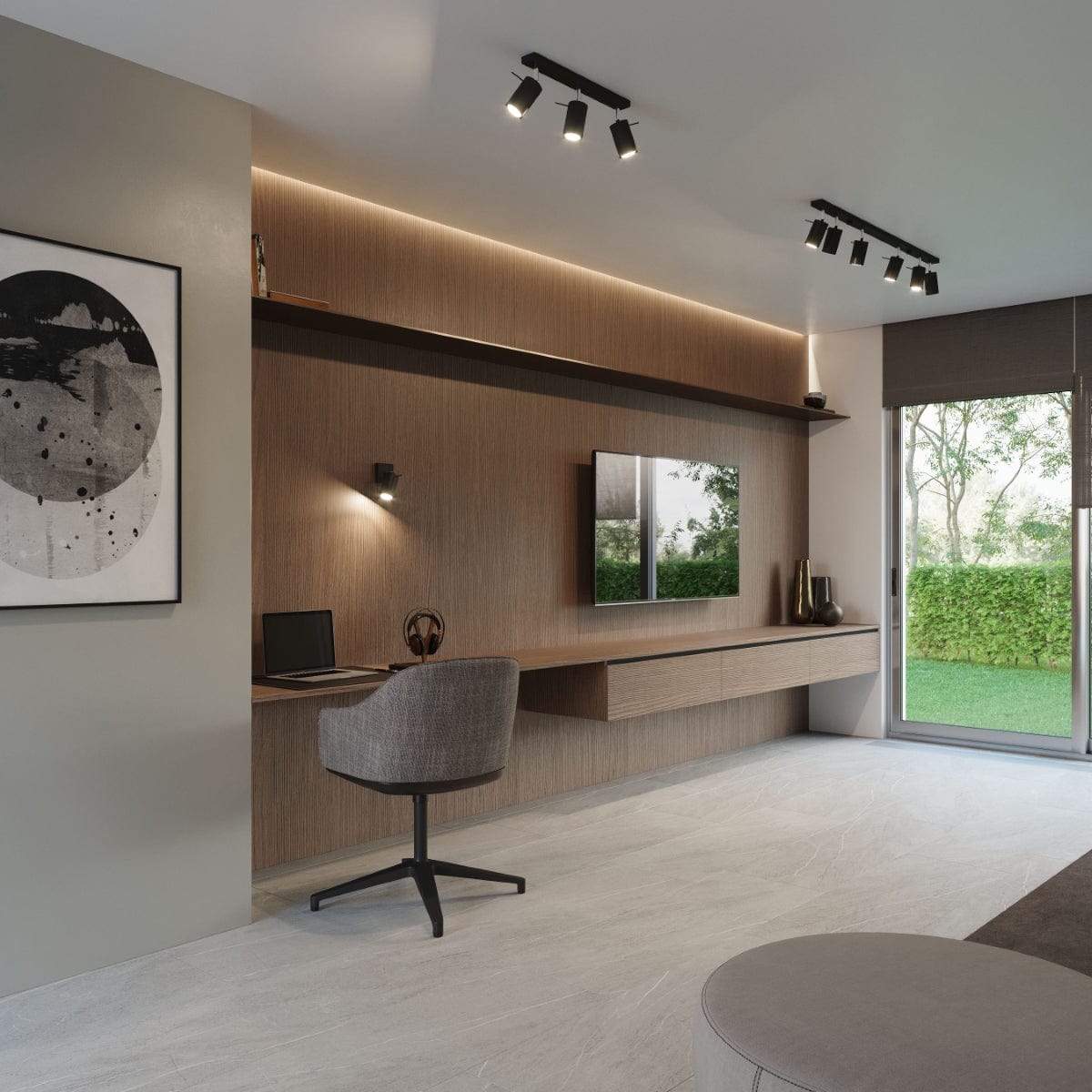 Ring Dubbel Svart Spotlight - Modern Justerbar Stål Taklampa - 30x6x16 cm Carvallo