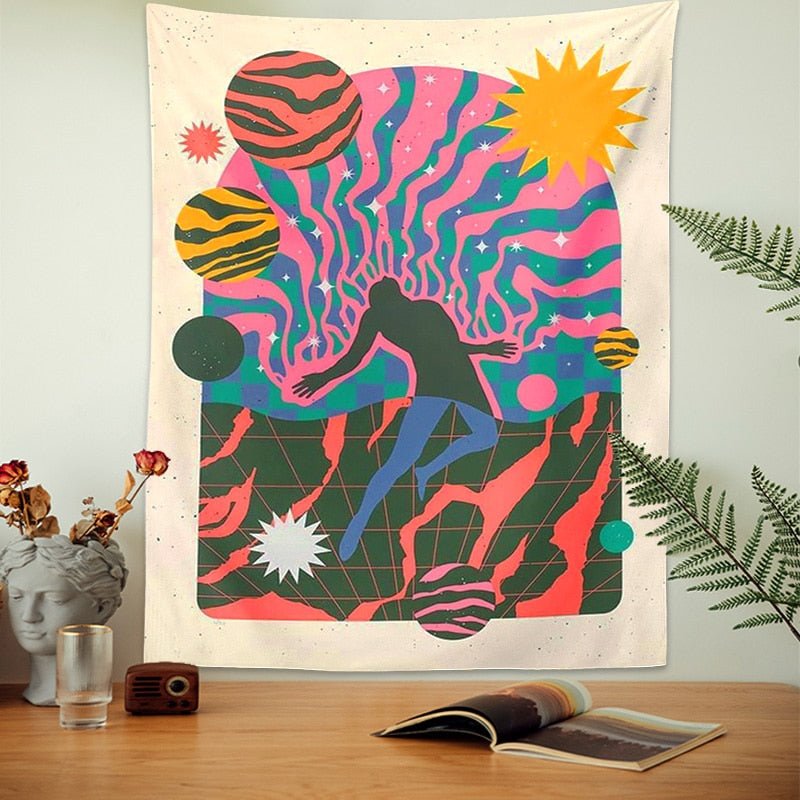 Spirituell Psykedelisk Tapestry Väggprydnad - 100% Polyester Carvallo