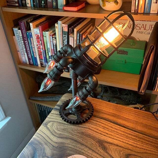 RocketGlow - Handgjord Steampunk raketlampa med antik Edison glödlampa Carvallo