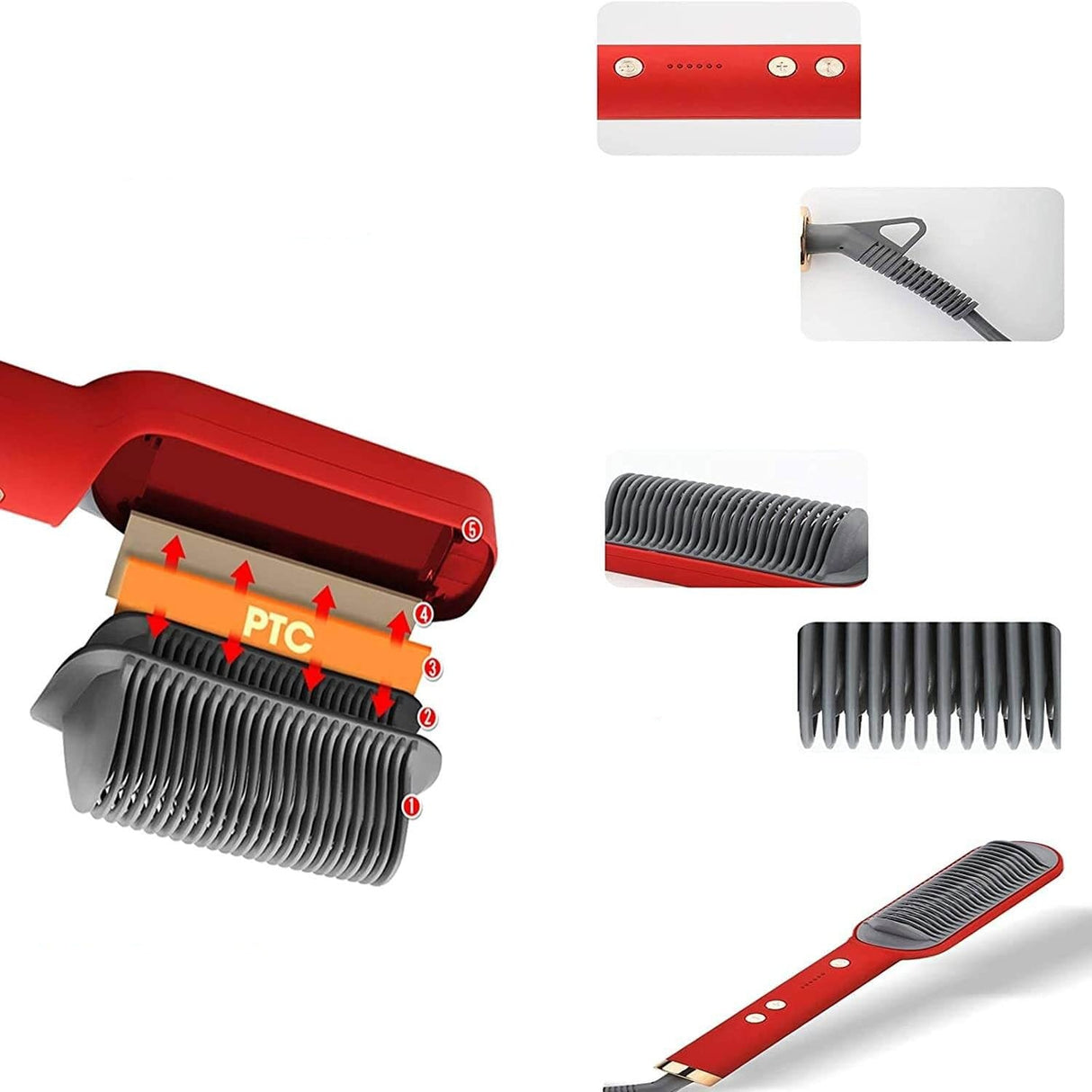 Hår Plattsax borste Uppvärmd kam-Beauty-Bellasverige-Hemnix