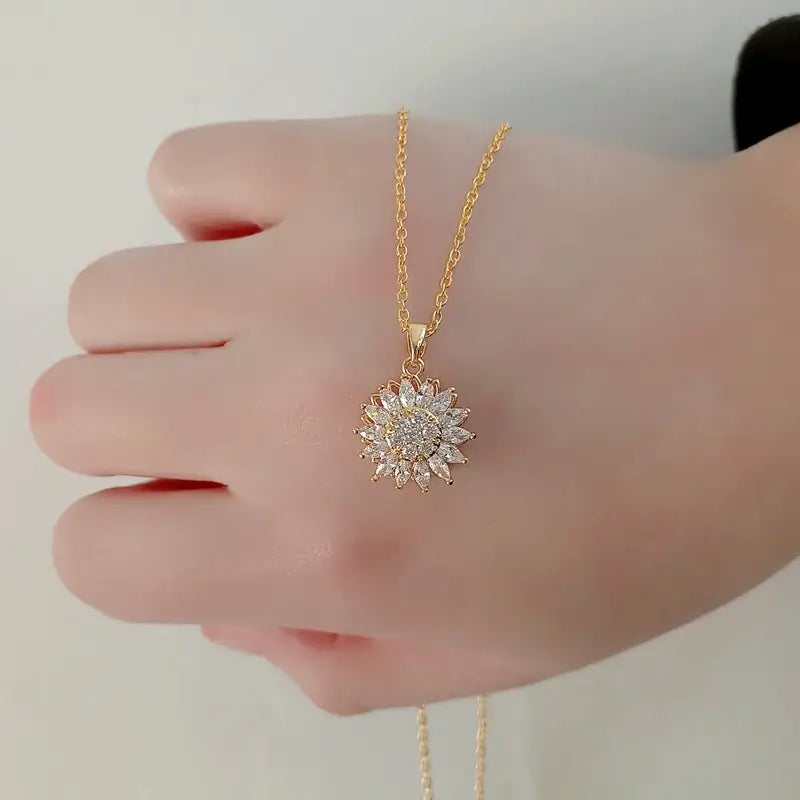 Spinning Sunflower Halsband-Jewelry for women-Bellasverige-Hemnix