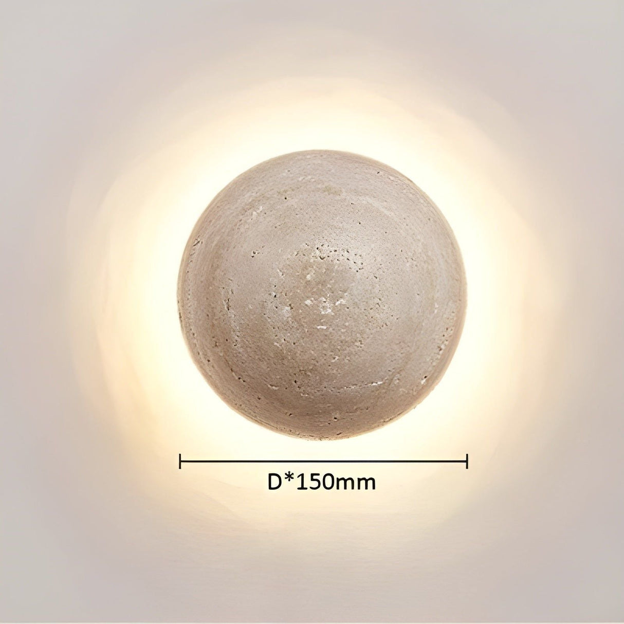 RetroTravertine Light - Wabi-Sabi Japansk LED Vägglampa i Krämstil Carvallo