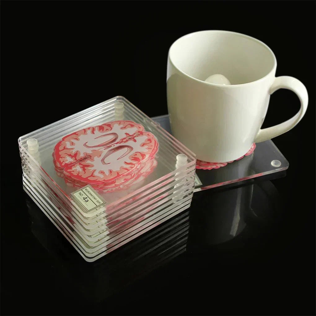 Novelty Tio Bitars 'Hjärna' Coaster Set i Unik Design Carvallo