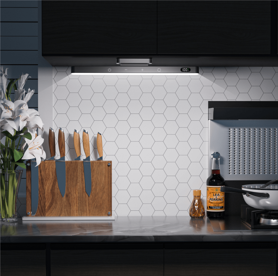 RoyaleGlow Bärbar LED Skrivbordslampa - Magnetisk, Fjärrstyrd Dimbart med 3 Färglägen Carvallo