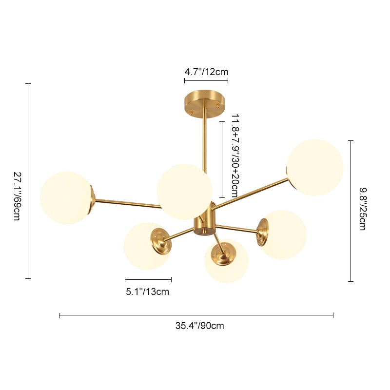 Mid-Century Globe Kandelaber – 6/8/12 Ljus Carvallo