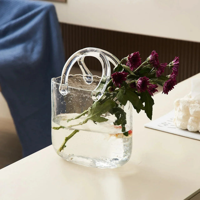 Transparent Pastell Handväska Form Vas - Glas Modern Dekor Carvallo