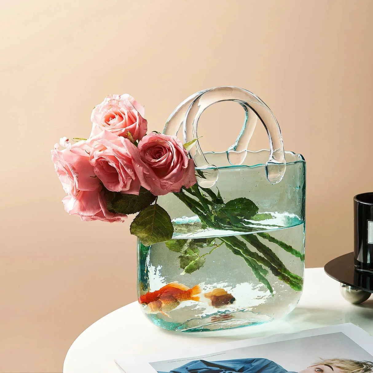 Transparent Pastell Handväska Form Vas - Glas Modern Dekor Carvallo