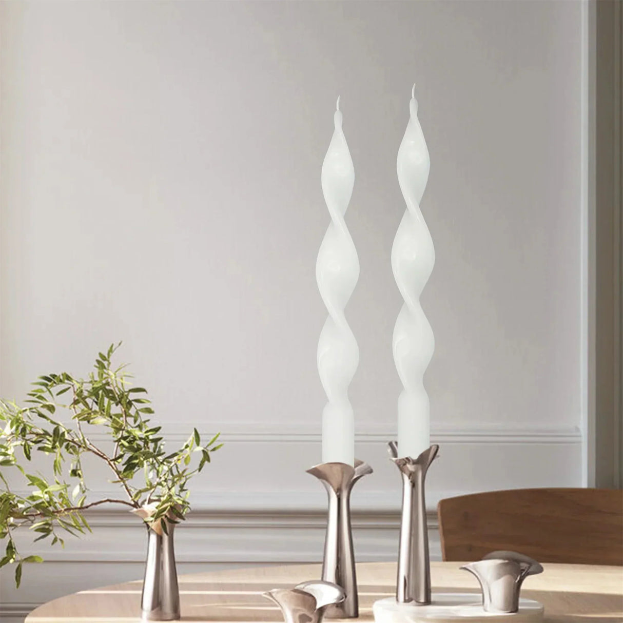 Tvådelat vridet taperad ljusstake-set Carvallo