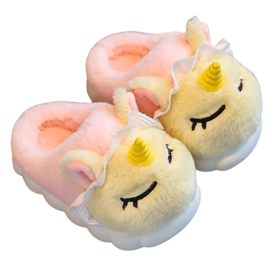 Enhörning plysch tofflor för barn Hemnix