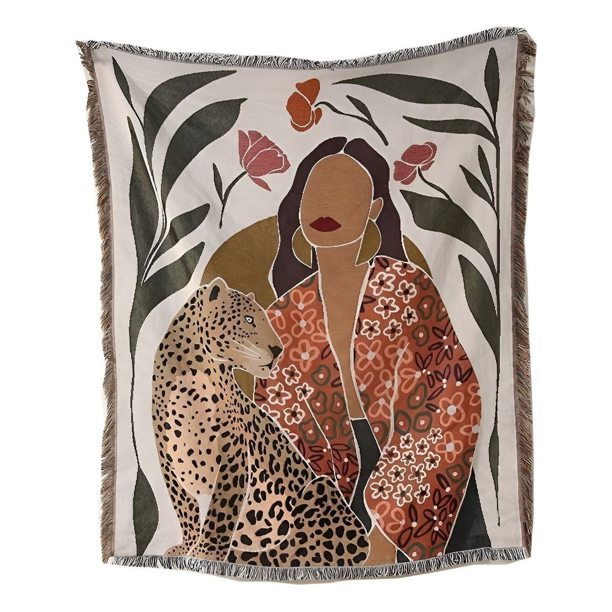 LeopardLuxe Blanket - Multifunktionell Leopard-överdragsteck med Cobertor-puffar Carvallo