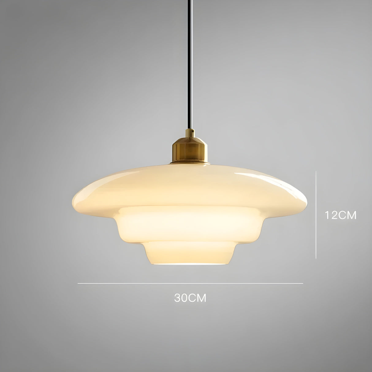 AuraBeam Light – Minimalistisk elfenbensfärgad LED-hänglampa i glas Carvallo