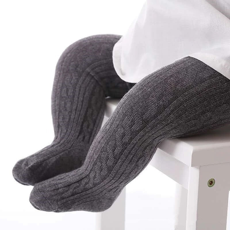 Mesh kabelstickade strumpbyxor för flickor-Bellasverige-Grå-S (0-1 yr old)-Hemnix