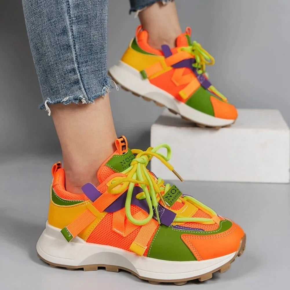 Andningsaktiva färgade sneakers för kvinnor-Hemnix-Hemnix