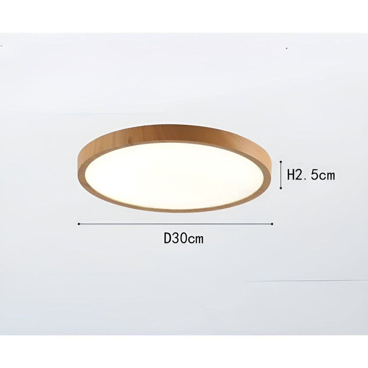 GrainGlow Light - Modern Ultra-Tunna Trä Taklampa Carvallo