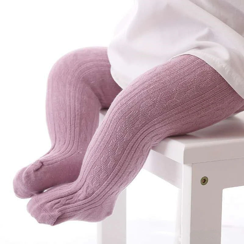 Mesh kabelstickade strumpbyxor för flickor-Bellasverige-Lila-S (0-1 yr old)-Hemnix