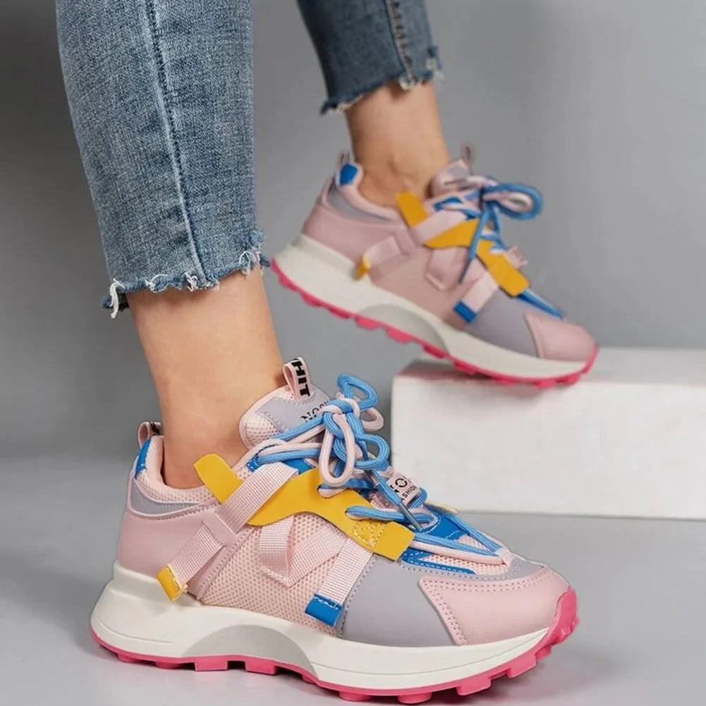 Andningsaktiva färgade sneakers för kvinnor-Hemnix-Hemnix