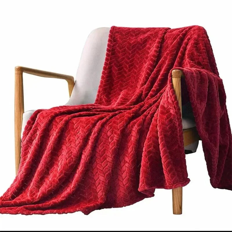 Coral Velvet Wool Blanket-Bellasverige-Röd-100x120cm-Hemnix