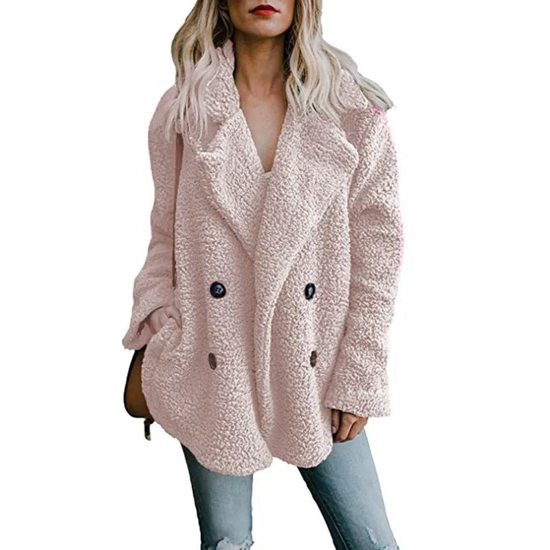 Oversized fluffig fleecejacka för kvinnor-Hemnix-Rosa-S-Hemnix