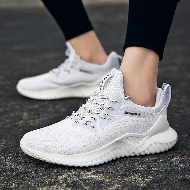 Andningsaktiva sneakers i mesh för män-Shoes for Men-Hemnix-Vit-39-Hemnix