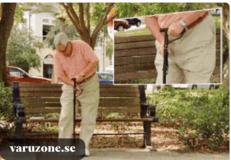 Multifunktionell senior käpp med LED-ljus, larm, dubbelhandtag & halkfri fot-VaruZ-Hemnix