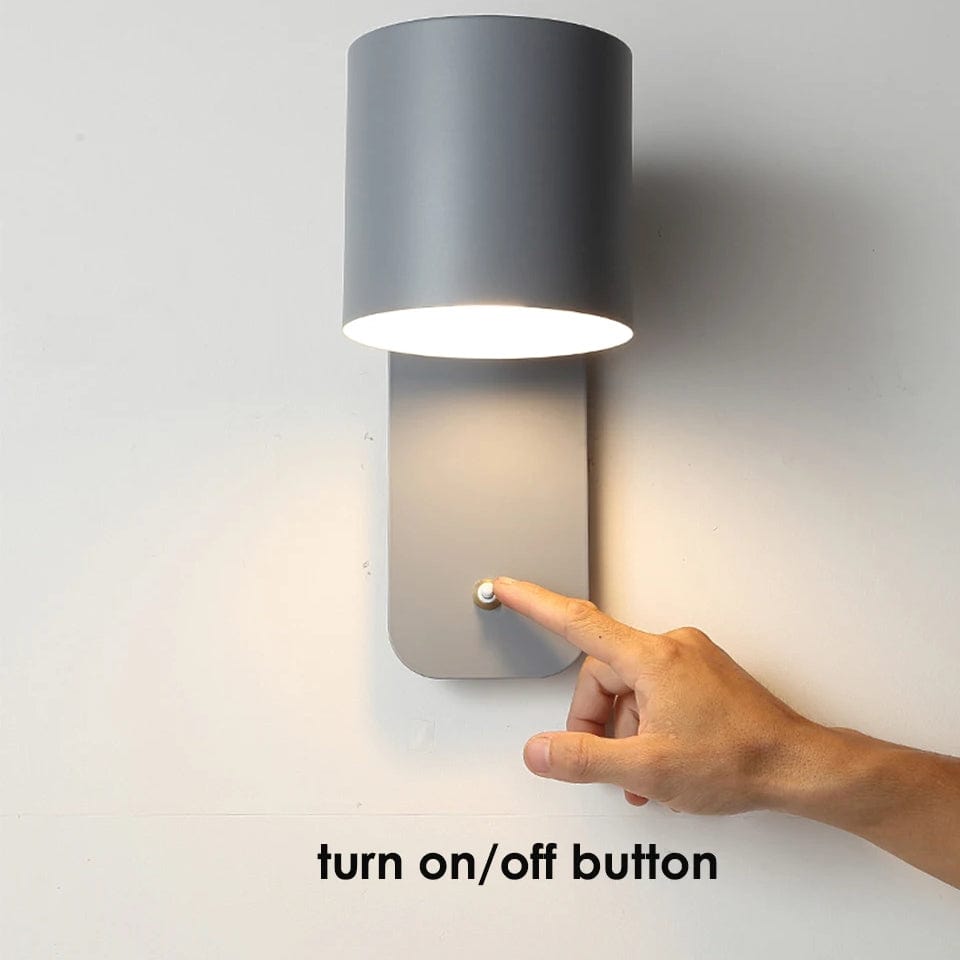 Justerbar Nordisk Vägglampa med Rotabel Sconcelampa och Integrerad Strömbrytare – Inomhus Vägglampor för Heminredning Carvallo