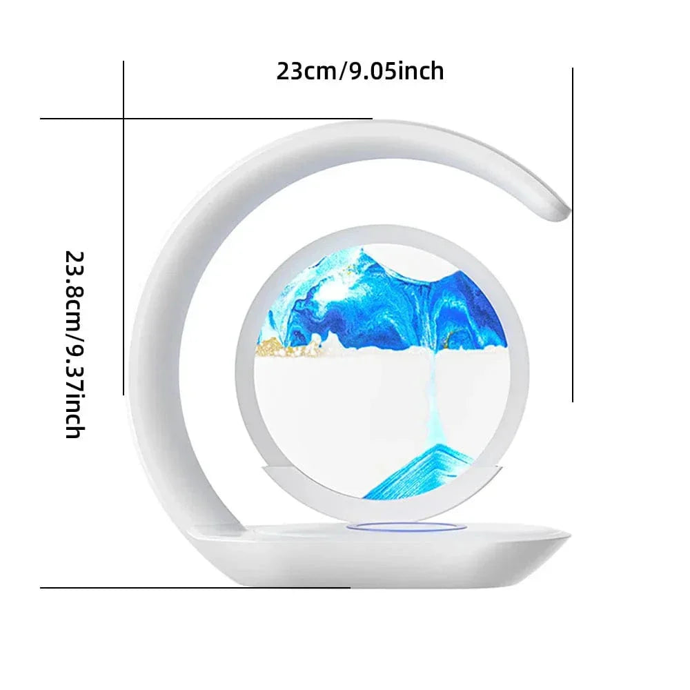 Trådlös LED Bordslampa Med 3D Sandglassdesign – Trådlös Laddning - Justerbar Färg - Modern Stil - Idealisk För Sängbord Eller Skrivbord Carvallo