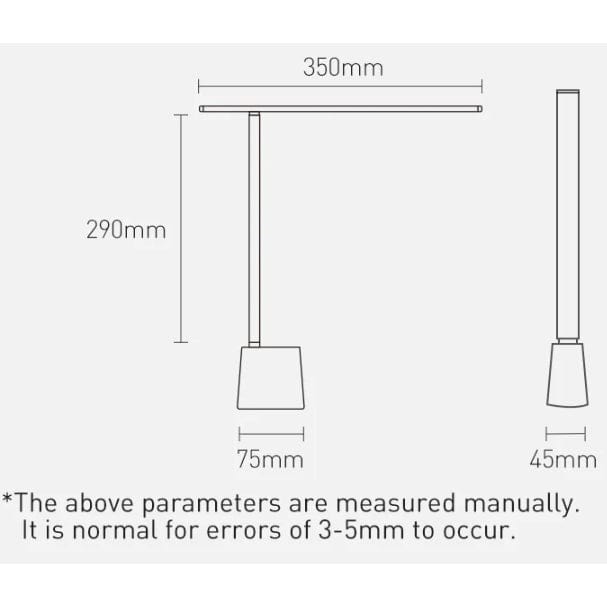 Dimbar Uppladdningsbar LED Skrivbordslampa – Fällbar Design - Smart Anpassningsbar Ljusstyrka - 180° Rotation - Justerbar Färgtemperatur - Ögonskydd Carvallo