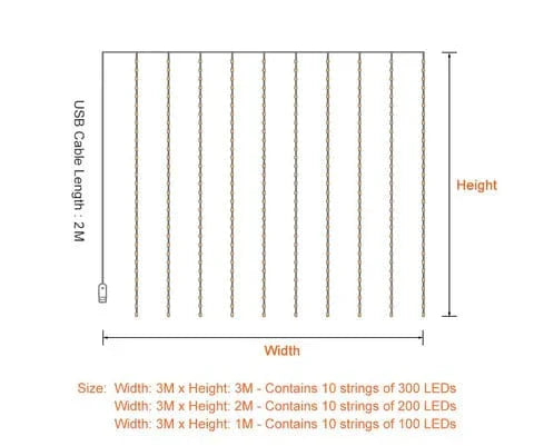 Fairy Curtain LED Lampor Carvallo