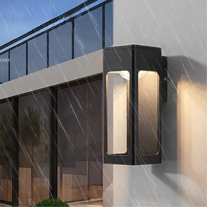 IP67 Vattentät 12W Svart Aluminium Utomhusvägglampa – Modern Utvändig Vägglampa för Trädgård och Veranda Carvallo