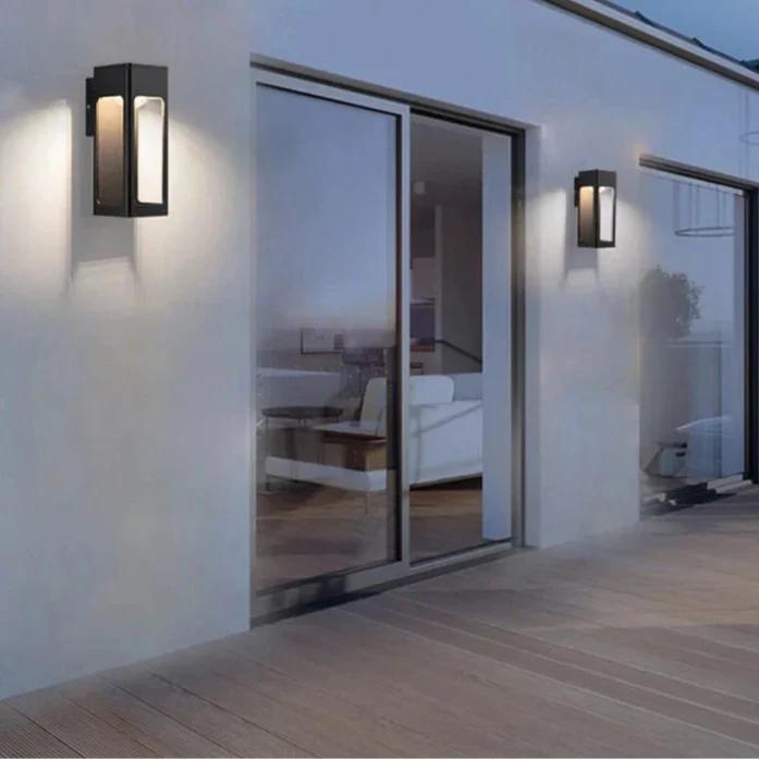 IP67 Vattentät 12W Svart Aluminium Utomhusvägglampa – Modern Utvändig Vägglampa för Trädgård och Veranda Carvallo